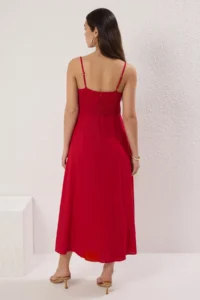 TRENDYOLMİLLA Rejection Plain Plain Kesim Gipelli Maxi Weaving Dress - Image 6