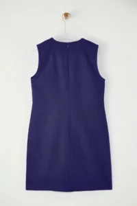 TRENDYOLMİLLA Navy Blue linen blended A Cut Mini Weaving Dress - Image 7