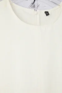 TRENDYOLMİLLA White linen blended Plain Cut Sewing and Pocket Detail Midi Weaving Dress - Image 7