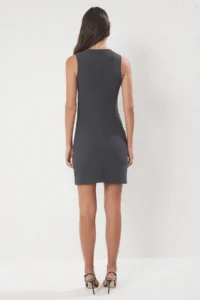 TRENDYOLMİLLA Anthracite Flower with accessories bodycone/Fitting Mini Knitting Dress - Image 4