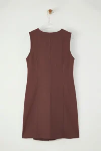 TRENDYOLMİLLA Brown linen blended Pocket Detail Mini Weaving Shirt Dress - Image 7