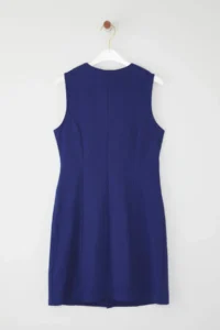 TRENDYOLMİLLA Navy Blue linen blended Pocket Detail Mini Weaving Shirt Dress - Image 9