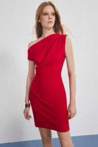 TRENDYOLMİLLA Rejection Fitted Mini Weaving Dress - Image 2