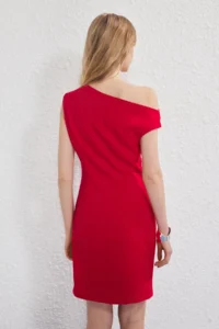 TRENDYOLMİLLA Rejection Fitted Mini Weaving Dress - Image 4