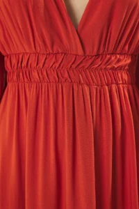 TRENDYOLMİLLA Brick Rejection Plain Maxi  Weaving Dress - Image 3