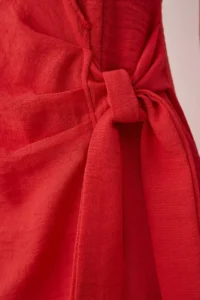 TRENDYOLMİLLA Rejection Plain Binding Detailed Midi Weaving Dress - Image 3