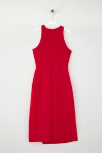 TRENDYOLMİLLA Rejection Plain Binding Detailed Midi Weaving Dress - Image 6
