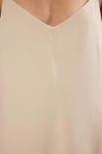 TRENDYOLMİLLA Beige Plain Midi denim Dress - Image 3