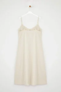 TRENDYOLMİLLA Beige Plain Midi denim Dress - Image 6