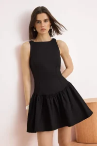 TRENDYOLMİLLA Black Plain Short / Mini  Weaving Dress