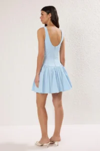 TRENDYOLMİLLA Mavi Weaving Short/Mini Dress - Image 4