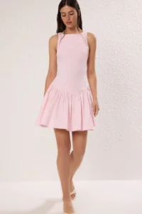 TRENDYOLMİLLA Pink Weaving Short/Mini Dress