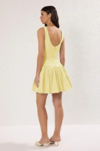 TRENDYOLMİLLA Yellow Weaving Short/Mini Dress - Image 4