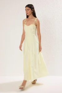 TRENDYOLMİLLA Yellow Weaving Maxi Dress - Image 2