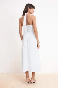 TRENDYOLMİLLA White Plain Maxi  Weaving Dress - Image 5