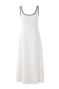 TRENDYOLMİLLA Plain Midi Weaving Dress with Ecru Linen Content - Image 5