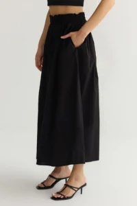 TRENDYOLMiLLA Black flared Maxi Elastic Waist Weaving Skirt - Image 4