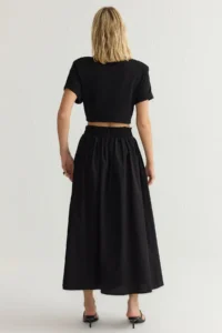 TRENDYOLMiLLA Black flared Maxi Elastic Waist Weaving Skirt - Image 5