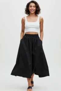 TRENDYOLMiLLA Black flared Maxi Elastic Waist Weaving Skirt - Image 6
