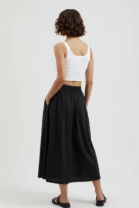 TRENDYOLMiLLA Black flared Maxi Elastic Waist Weaving Skirt - Image 7
