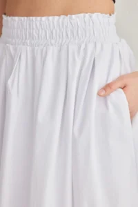TRENDYOLMiLLA White flared Maxi Elastic Waist Weaving Skirt - Image 4
