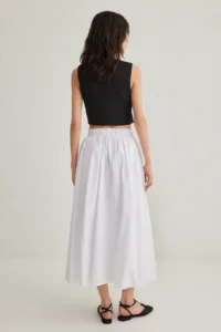 TRENDYOLMiLLA White flared Maxi Elastic Waist Weaving Skirt - Image 5