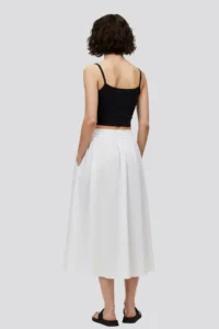 TRENDYOLMiLLA White flared Maxi Elastic Waist Weaving Skirt - Image 7