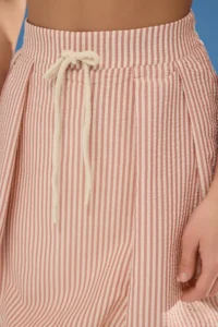 TRENDYOLMiLLA Rejection Belted Balloon Detail Detailed Striped seersucker Material Mini Size Weaving Skirt - Image 3