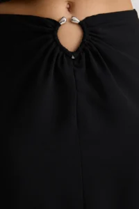 TRENDYOLMiLLA Black Belde Hair Clip Detailed Flowy Material Midi Size Weaving Skirt - Image 5