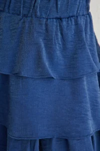 TRENDYOLMiLLA Navy Blue Skirt Ruffle Detailed Elastic Waist Mini Size Weaving Skirt - Image 5