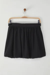 TRENDYOLMİLLA Anthracite Beli Laced Balloon Mini Knitting Skirt - Image 6