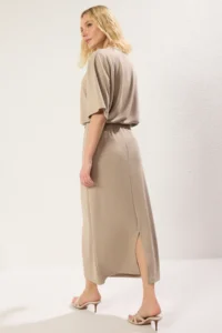 TRENDYOLMİLLA Stone Soft Touch Binding Detail Maxi Flexible Skirt - Image 4