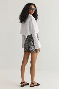 TRENDYOLMiLLA Multicolored Cotton Material animals Leopard Patterned Mini Size Weaving Skirt - Image 5