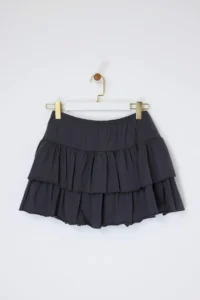 TRENDYOLMİLLA Anthracite Ruffled Skirt Mini Flexible Knitting Skirt - Image 7