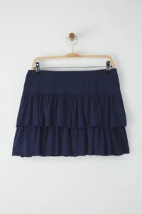 TRENDYOLMİLLA Navy Blue Ruffled Skirt Mini Flexible Knitting Skirt - Image 6