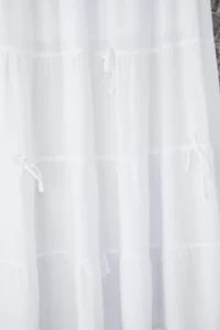 TRENDYOLMiLLA White Bow Detailed A -line with flywheel LONG Maxi Size Half Lined Viscose Weaving Skirt - Image 6