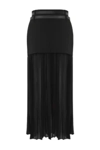 TRENDYOLMiLLA Black Siphon Pilili Arched Weaving Skirt - Image 4