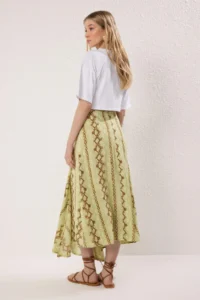 TRENDYOLMiLLA Multicolored Asymmetric slit LONG/Maxi Viscose Skirt - Image 5