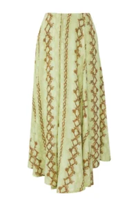 TRENDYOLMiLLA Multicolored Asymmetric slit LONG/Maxi Viscose Skirt - Image 6