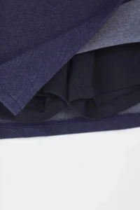 TRENDYOLMİLLA Navy Blue Short/Mini slit denim Look Flexible Knitting Shorts Skirt - Image 6