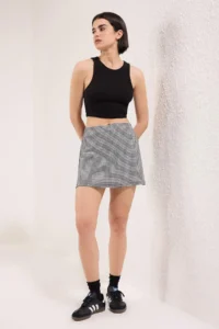 TRENDYOLMİLLA Black Pöti Square Flexible Knitting Skirt - Image 4