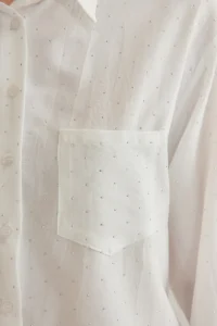 TRENDYOLMİLLA White Stone Detailed Shirt Shirt - Image 4