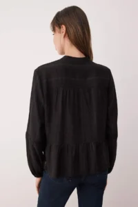 TRENDYOLMİLLA Black Cotton textured Kolda Lace Oversized Boho Weaving Shirt - Image 5