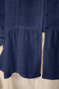 TRENDYOLMİLLA Navy Blue Cotton textured Kolda Lace Oversized Boho Weaving Shirt - Image 4