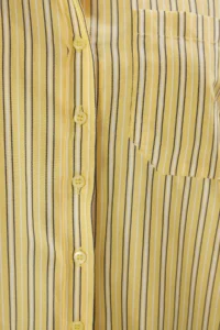 TRENDYOLMİLLA Yellow Striped Oversized Wide Pattern Weaving Shirt with Bustier Inside - Image 5
