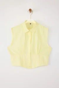 TRENDYOLMİLLA Yellow Sleeveless Shirt - Image 2