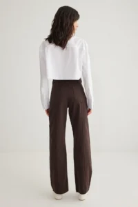 TRENDYOLMİLLA Brown Stitching Detailed High Waist Wide Leg Wide Leg 100% Cotton Non-Stretch jeans - Image 5