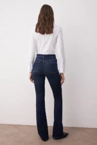 TRENDYOLMİLLA Dark Blue High Waist comfort/Flexible Flare jeans - Image 4