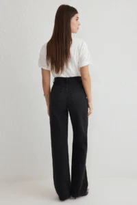 TRENDYOLMİLLA Black High Waist Wide Leg Wide Leg 100% Cotton Non-Stretch jeans - Image 5