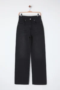 TRENDYOLMİLLA Black High Waist Wide Leg Wide Leg 100% Cotton Non-Stretch jeans - Image 6